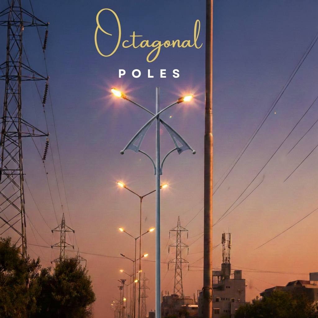Octagonal street light pole manufacturer in Ghaziabad Uttar Pradesh