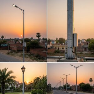 9 mtr octagonal street light pole manufactured by octagonal pole manufacturer in Ghaziabad